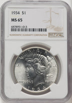 1934 Peace Dollar NGC MS65 (771124085)