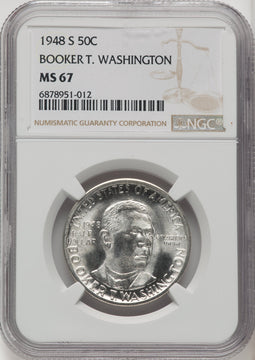1948-S 50C Booker T. Washington Commemorative Silver NGC MS67 (771124087)