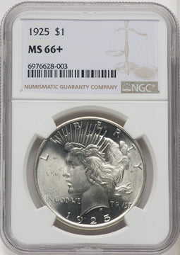 1925 Peace Dollar NGC MS66+ (771124104)