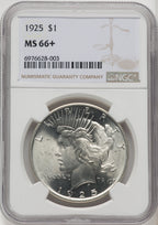 1925 Peace Dollar NGC MS66+ (771124104)
