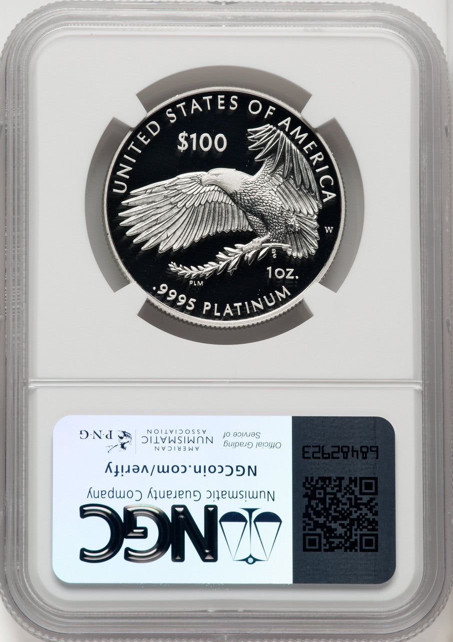 2021-W $100 One-Ounce Platinum Eagle Freedom of Religion Brown Label NGC PF70 (771603068)