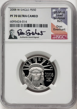 2008-W $50 Half-Ounce Platinum Don Everhart NGC PF70