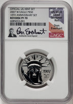 2007-W $50 Half-Ounce Platinum Eagle Reverse Proof Don Everhart NGC PF70