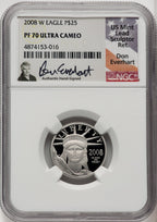 2008-W $25 Quarter-Ounce Platinum Eagle Statue of Liberty Don Everhart NGC PF70