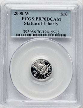 2008-W $10 Tenth-Ounce Platinum Eagle Blue Gradient PCGS PR70