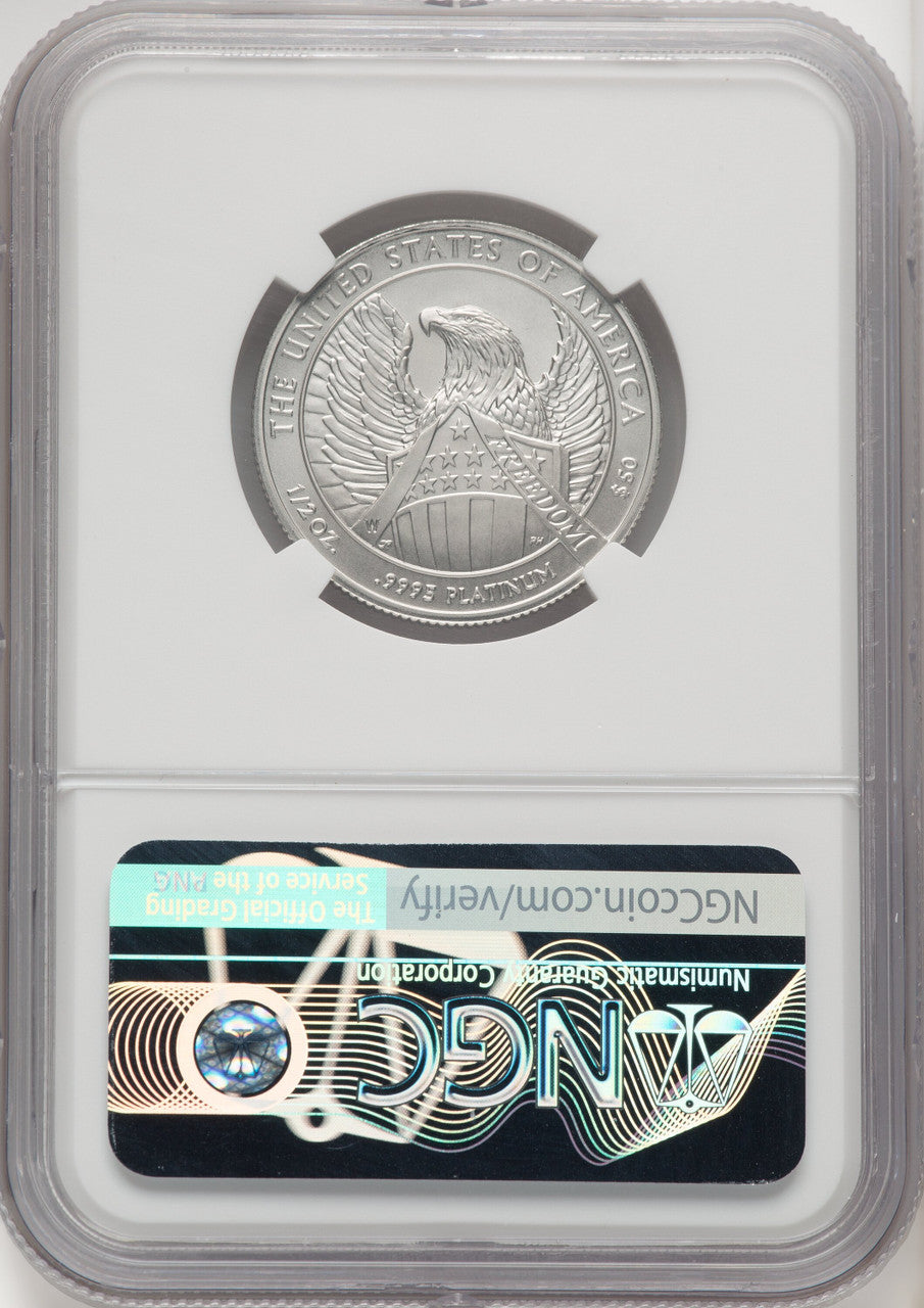 2007-W $50 Half-Ounce Platinum Eagle Burnished Kenneth Bressett Red Book NGC MS70