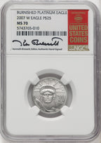 2007-W $25 Quarter-Ounce Platinum Eagle Burnished Kenneth Bressett Red Book NGC MS70