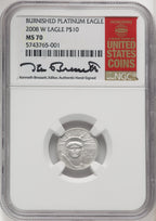 2008-W $10 Tenth-Ounce Platinum Eagle Statue of Liberty Kenneth Bressett Red Book NGC MS70