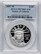 2007-W $100 One-Ounce Platinum Eagle Statue of Liberty PCGS PR70