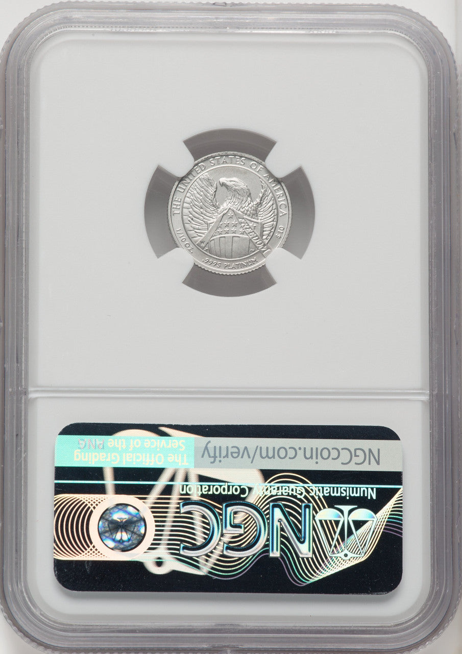 2007-W $10 Tenth-Ounce Platinum Eagle Burnished Kenneth Bressett Red Book NGC MS70