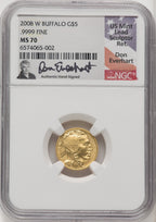 2008-W Gold Buffalos 4-Coin Set NGC MS70 Don Everhart