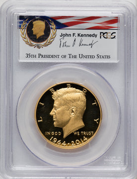 2014-W 50C Kennedy Gold 50th Anniversary Honor & Courage Edition Proof Kennedy Half Dollar PCGS PR70