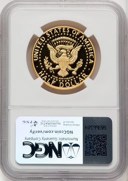 2014-W 50C Kennedy Gold 50th Anniversary Brown Label Proof Kennedy Half Dollar NGC PR70 (771600003)