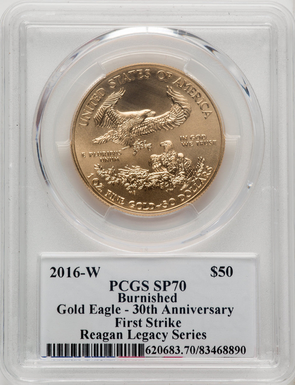 2016-W $50 One-Ounce Gold Eagle 30th Anniversary FS Michael Reagan FS Reagan Legacy Series Michael Reagan PCGS SP70