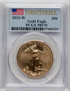 2013-W $50 One-Ounce Gold Eagle First Strike FS Flag PCGS MS70