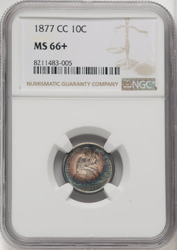 1877-CC 10C Seated Dime NGC MS66+