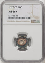 1877-CC 10C Seated Dime NGC MS66+