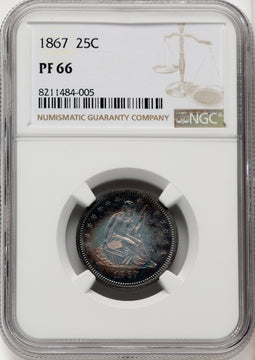 1867 25C Proof Seated Quarter NGC PR66