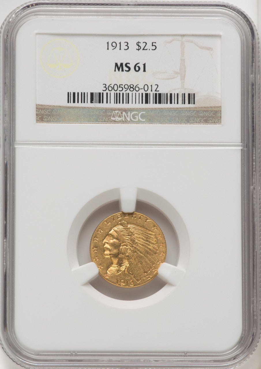 1913 $2.50 Indian Quarter Eagle NGC MS61 (506111007)