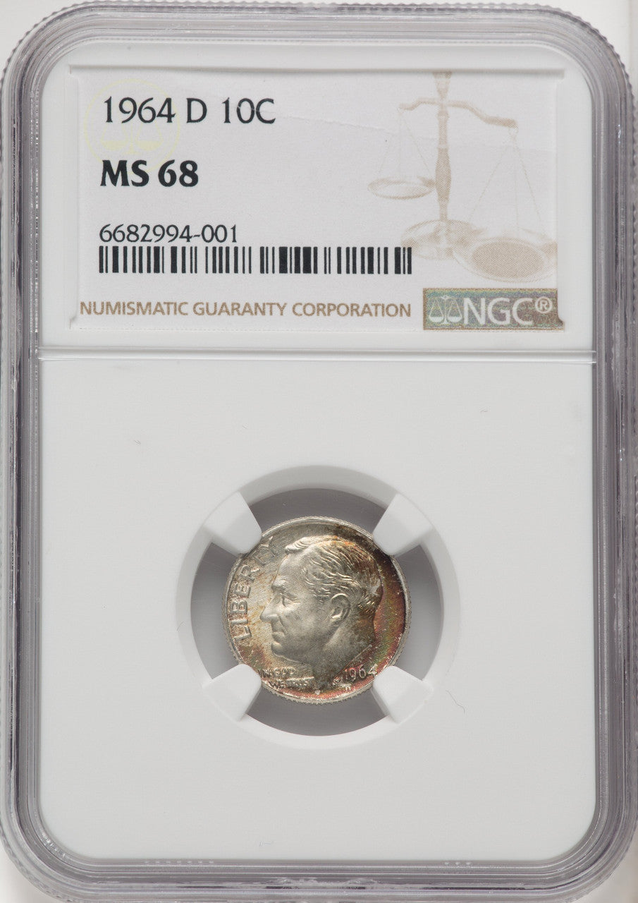 1964-D 10C Roosevelt Dime NGC MS68 (771254001)