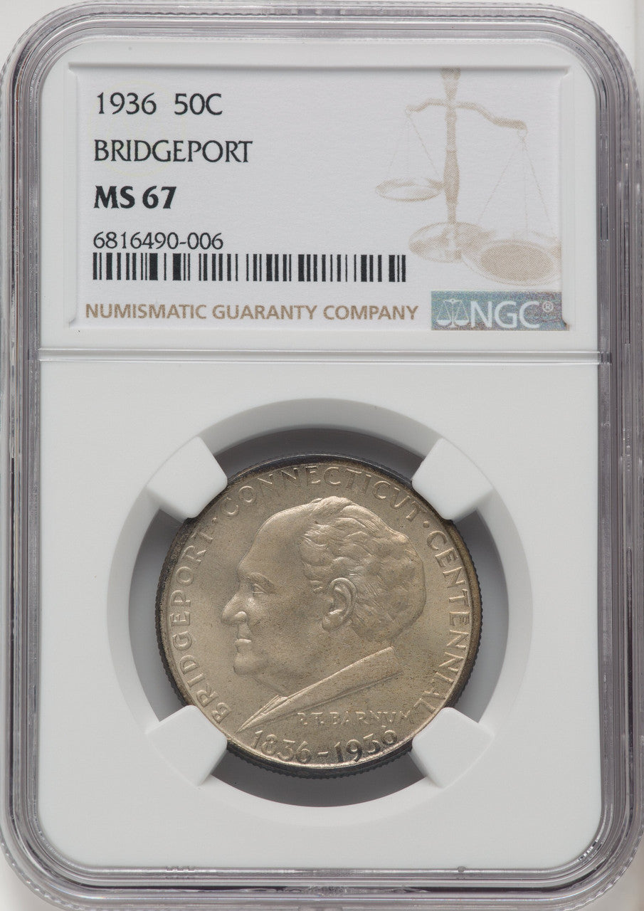 1936 50C Bridgeport Commemorative Silver NGC MS67 (771249011)
