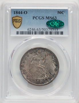 1844-O 50C CAC Seated Half Dollar PCGS MS63