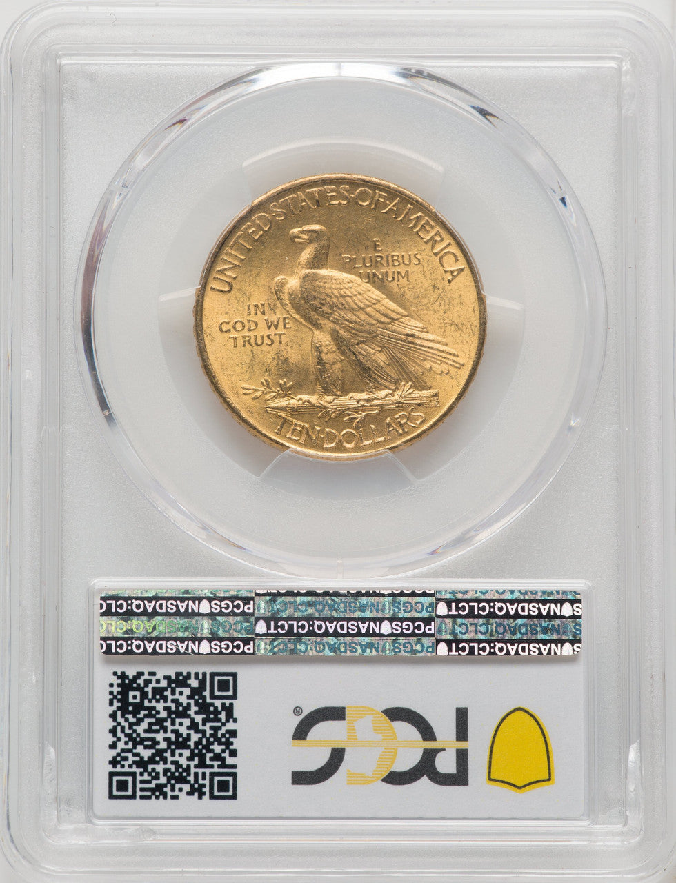 1908 $10 MOTTO Blue Gradient Indian Eagle PCGS MS63