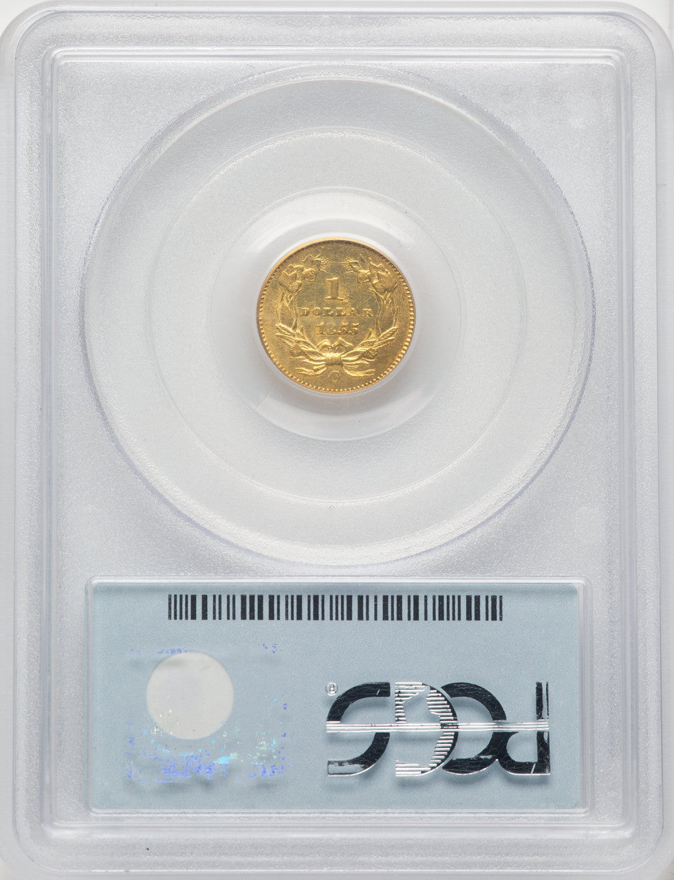 1855-O G$1 Gold Dollar PCGS AU58