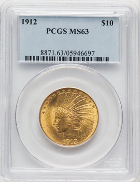 1912 $10 Indian Eagle PCGS MS63