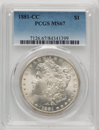 1881-CC Morgan Dollar PCGS MS67