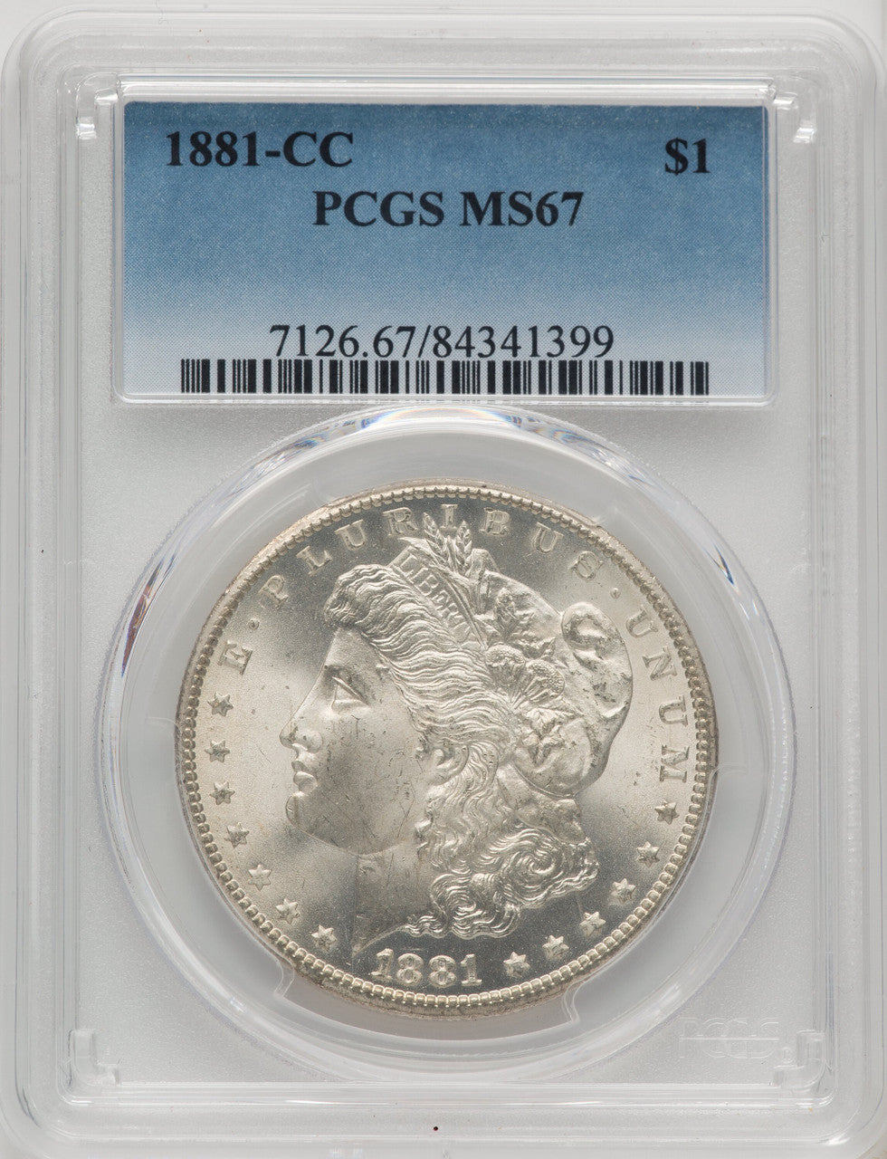 1881-CC Morgan Dollar PCGS MS67