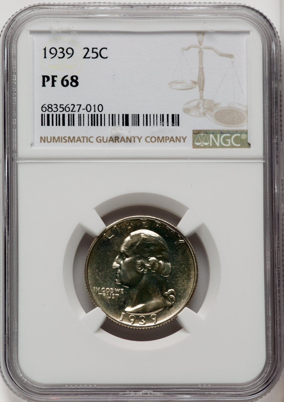 1939 25C Proof Washington Quarter NGC PR68 (771402003)