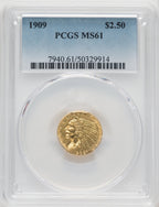 1909 $2.50 Indian Quarter Eagle PCGS MS61