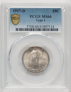 1917-D Type One Standing Liberty Quarter PCGS MS66