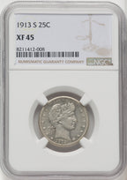 1913-S 25C Barber Quarter NGC XF45
