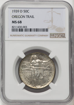1939-D 50C Oregon Commemorative Silver NGC MS68 (768086019)