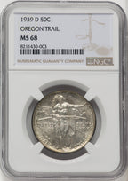 1939-D 50C Oregon Commemorative Silver NGC MS68 (768086019)