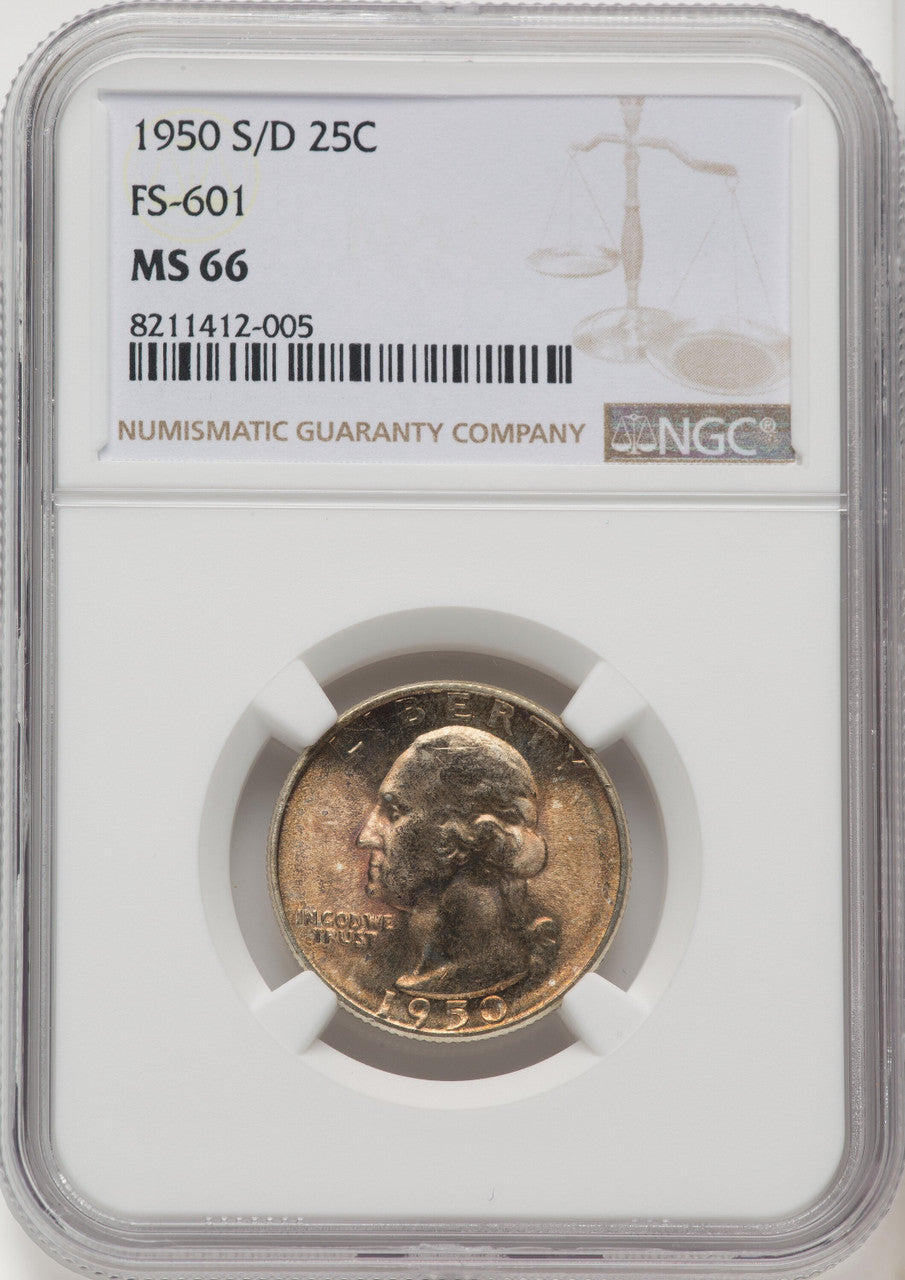 1950-S/D 25C Washington Quarter NGC MS66