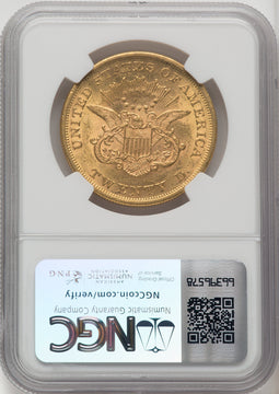 1865 $20 Liberty Double Eagle NGC AU55 (770582036)