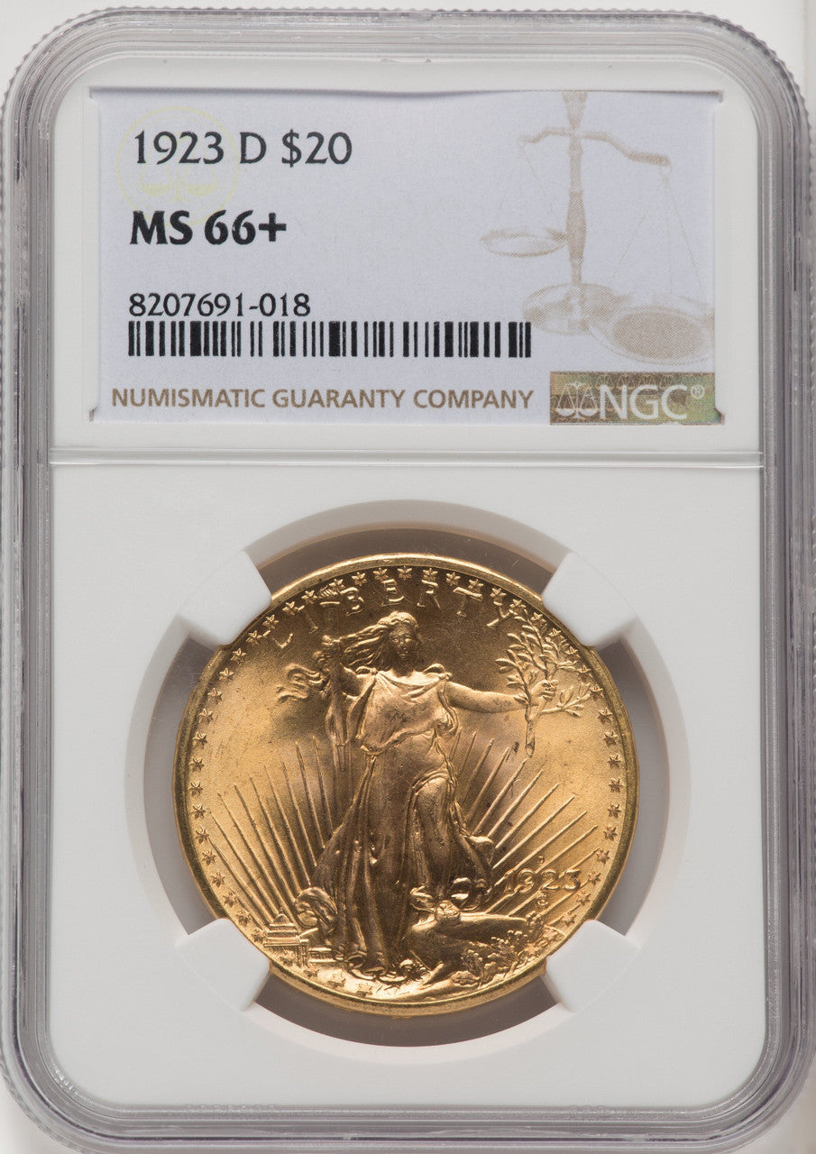 1923-D $20 Saint-Gaudens Double Eagle NGC MS66+ (766888032)