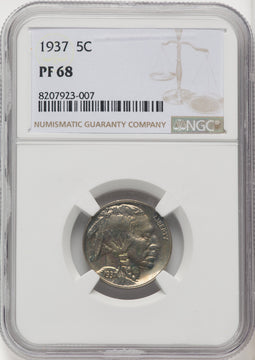1937 5C Proof Buffalo Nickel NGC PR68 (770672005)