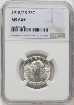 1918/7-S 25C Standing Liberty Quarter NGC MS64+