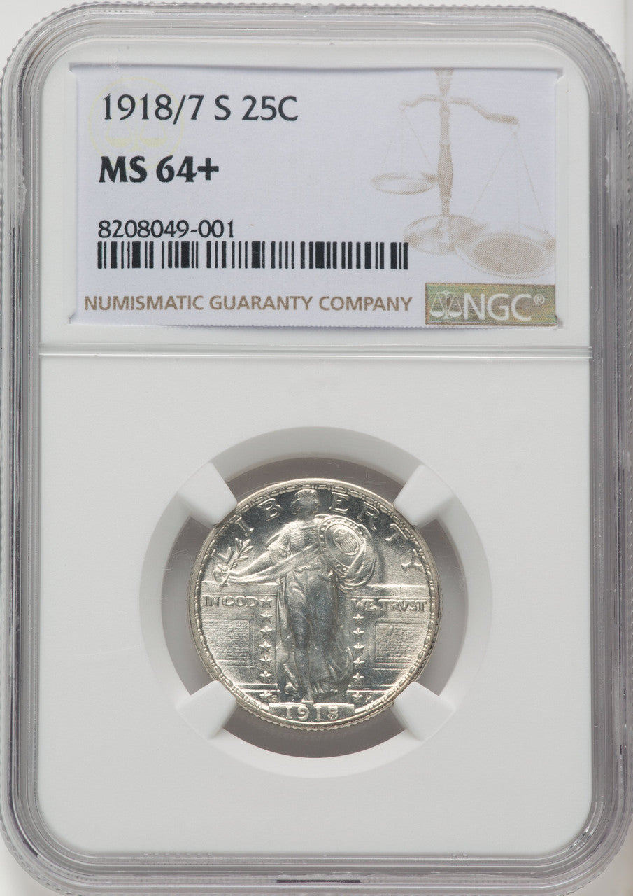 1918/7-S 25C Standing Liberty Quarter NGC MS64+