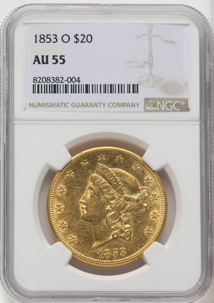 1853-O $20 Liberty Double Eagle NGC AU55 (769563053)