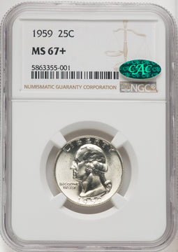 1959 25C CAC Washington Quarter NGC MS67+ (769947076)