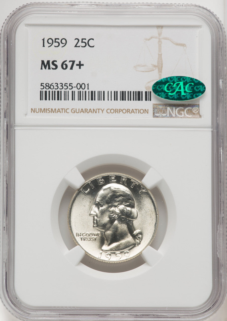 1959 25C CAC Washington Quarter NGC MS67+ (769947076)