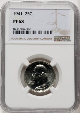1941 25C Proof Washington Quarter NGC PR68 (771104005)