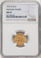 1915-S $2.50 Panama-Pacific Quarter Eagle Commemorative Gold NGC MS67 (769927020)