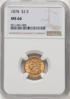 1878 $2.50 Liberty Quarter Eagle NGC MS66 (768881016)