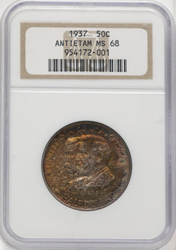 1937 50C Antietam Commemorative Silver NGC MS68